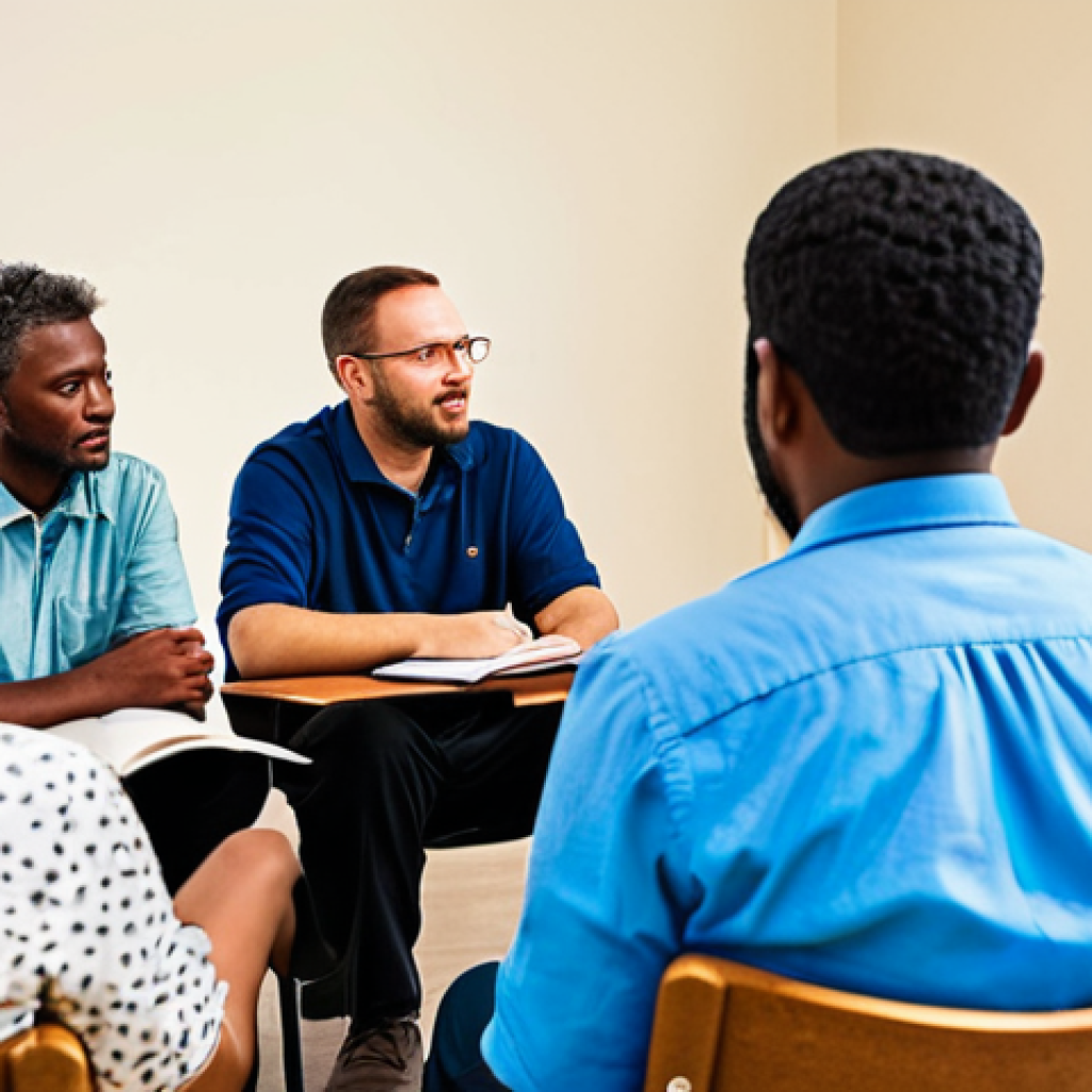 A diverse group of community members, including men and women of various ages, are engaged in a collaborative listening session within a well-lit, modest community center. They are seated comfortably, actively listening and taking notes, fostering an atmosphere of deep empathy and understanding of real-world needs. The setting is authentic and warm, highlighting human connection and shared experiences. All individuals are fully clothed in appropriate attire, representing diverse backgrounds. Professional photography, high quality, perfect anatomy, correct proportions, natural pose, well-formed hands, proper finger count, natural body proportions, safe for work, appropriate content, fully clothed, professional, family-friendly.